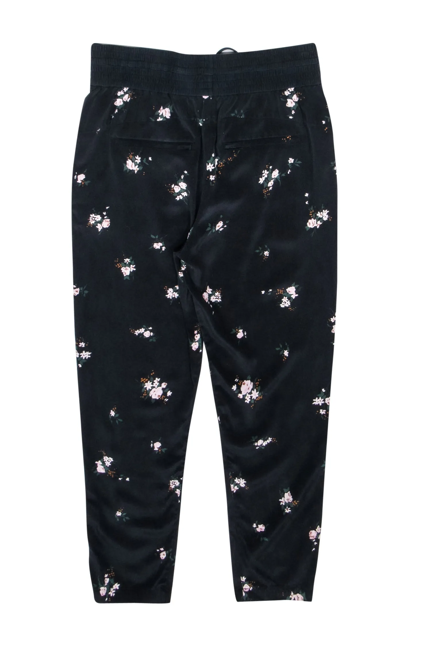 A.L.C. - Black Floral Print "Aster" Silk Pants Sz 8