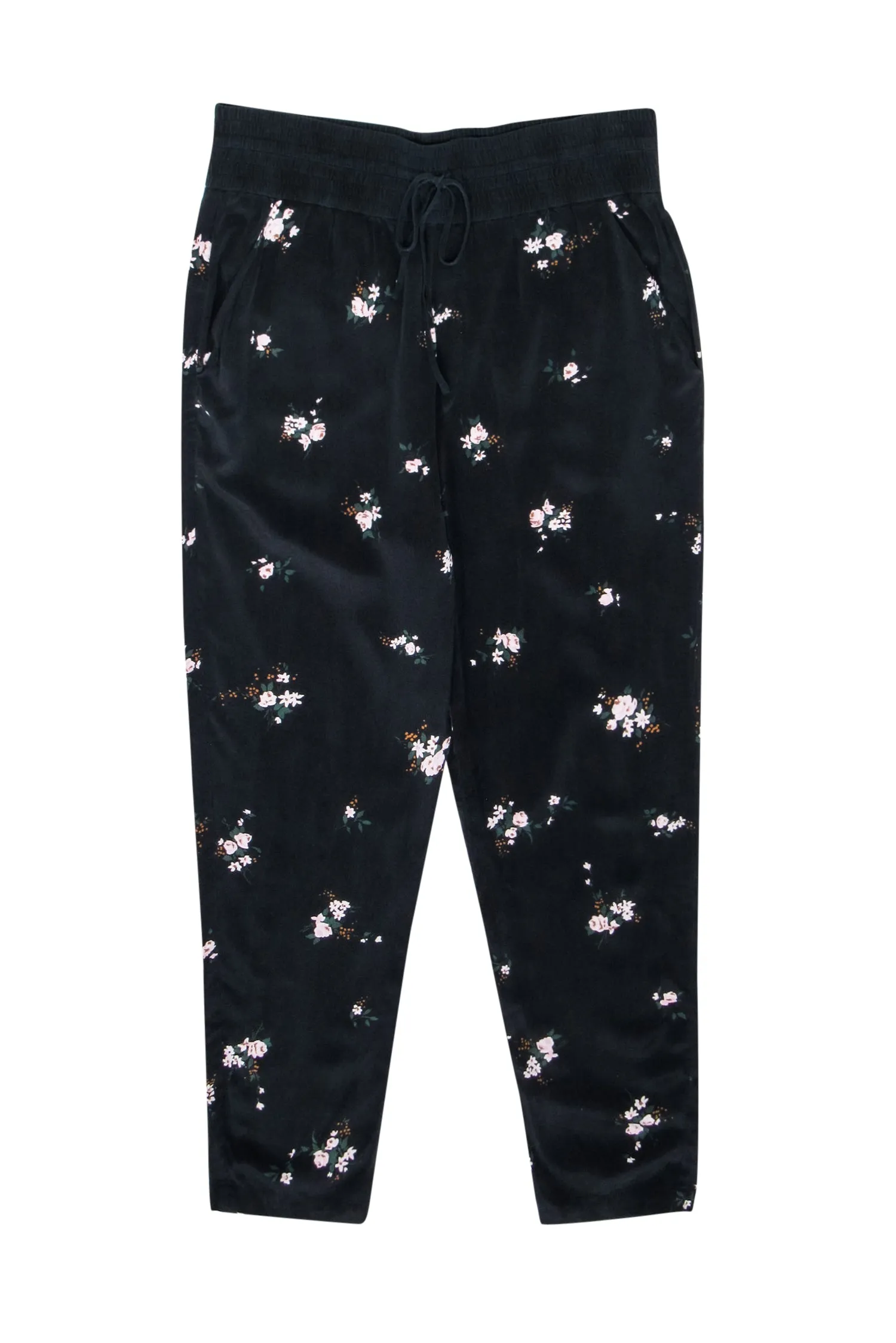 A.L.C. - Black Floral Print "Aster" Silk Pants Sz 8