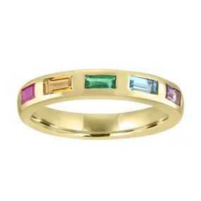 Amanda Rainbow Baguette Band Ring