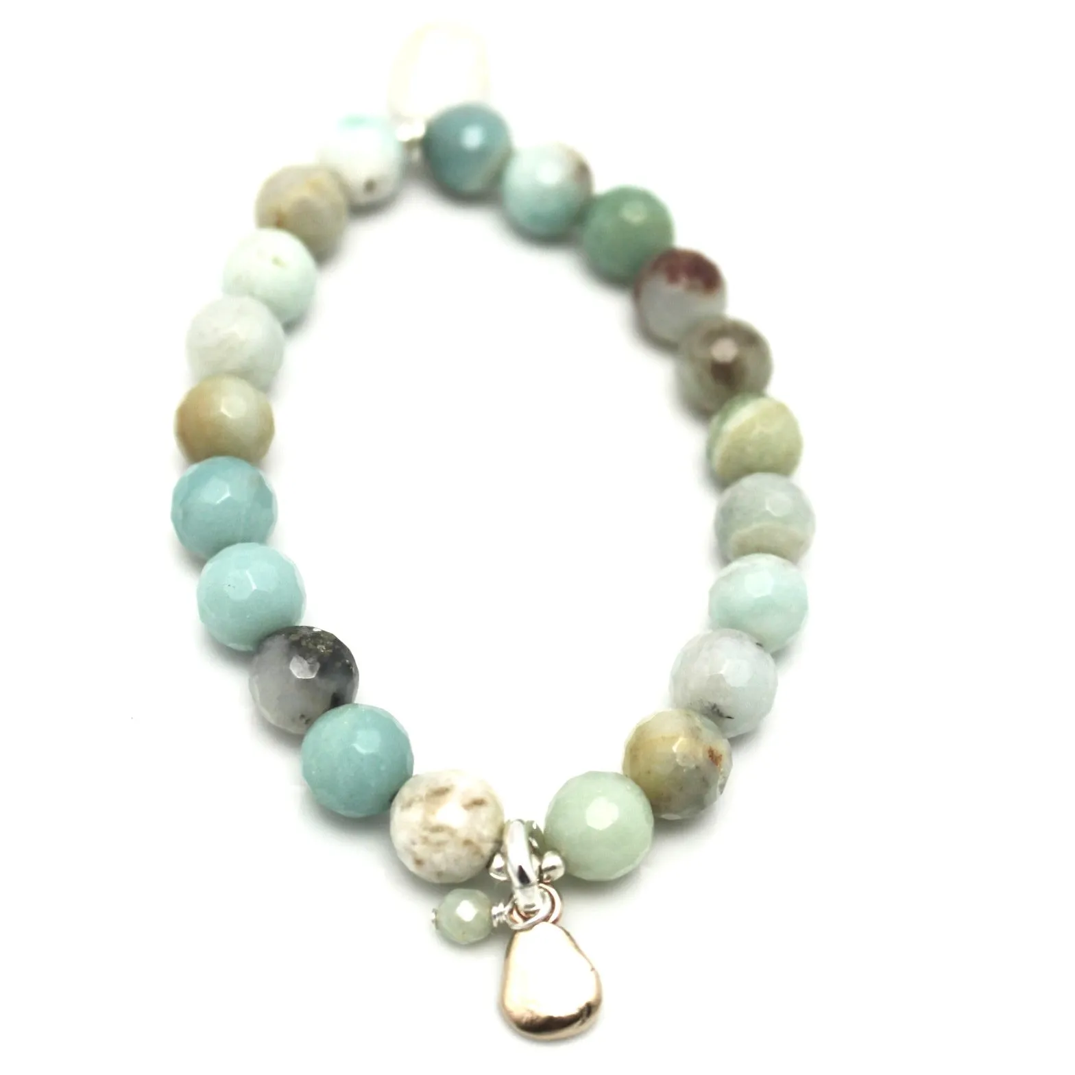 Amazonite & Pebble Charm Bracelet