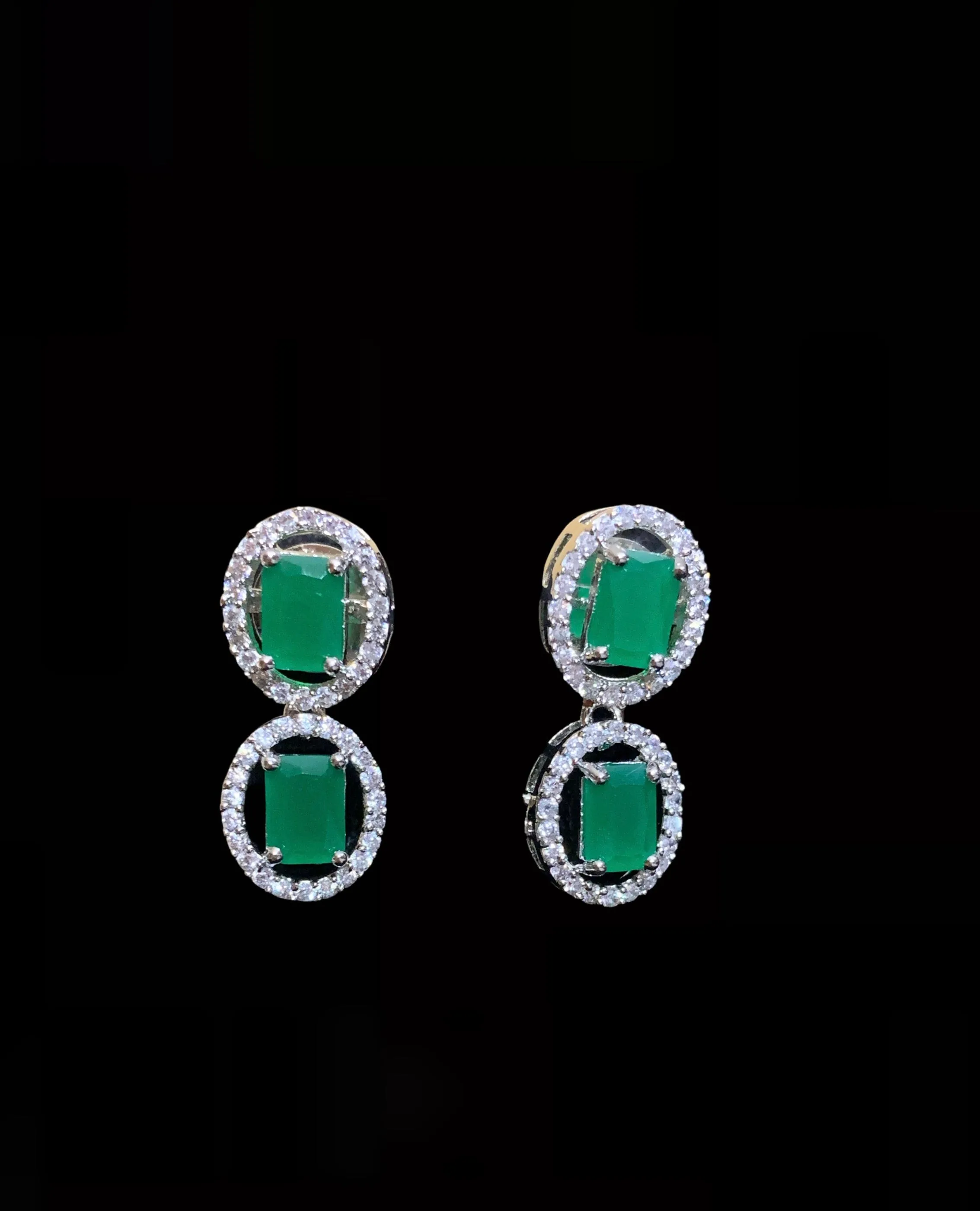 Anamika  cz necklace in emeralds ( SHIPS IN 4 WEEKS )