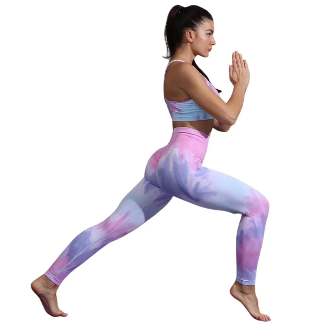 Angel Tie Dye Seamless Workout Leggings