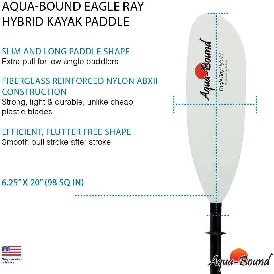 Aqua Bound MantaRay Hybrid 2-Piece White FG Blade/Posi-Lok Carbon Shaft