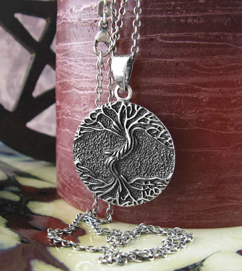 'As Above So Below' Tree Oxidized Pendant