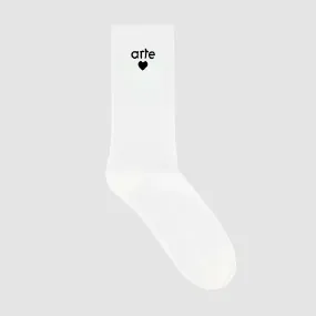 Basic Arte Heart Socks - White