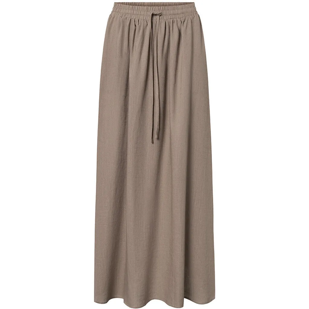 Beautiful Tara skirt in delicious linen quality / 100022 - Taupe (visione)