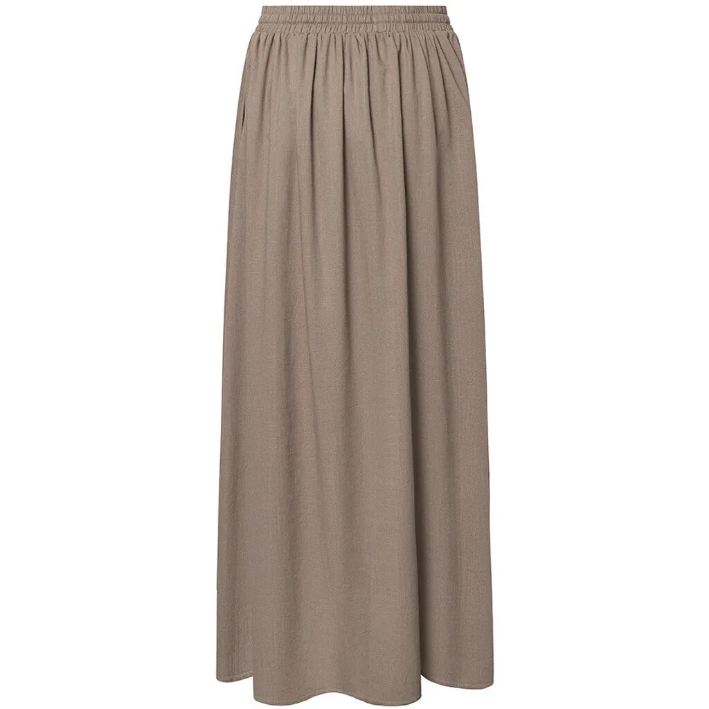 Beautiful Tara skirt in delicious linen quality / 100022 - Taupe (visione)