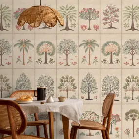 Beige Botanical Bliss wallpaper Customised for Walls