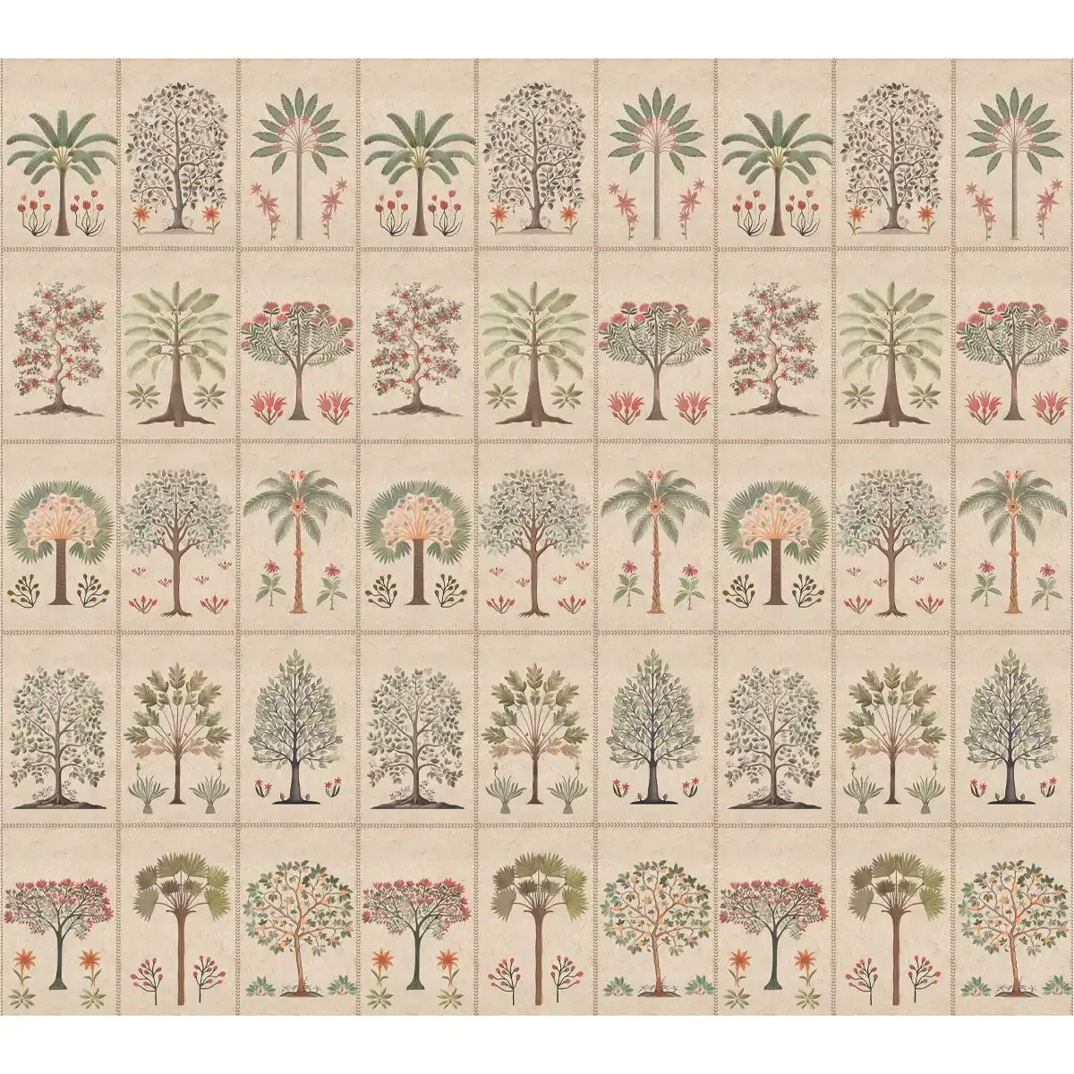 Beige Botanical Bliss wallpaper Customised for Walls