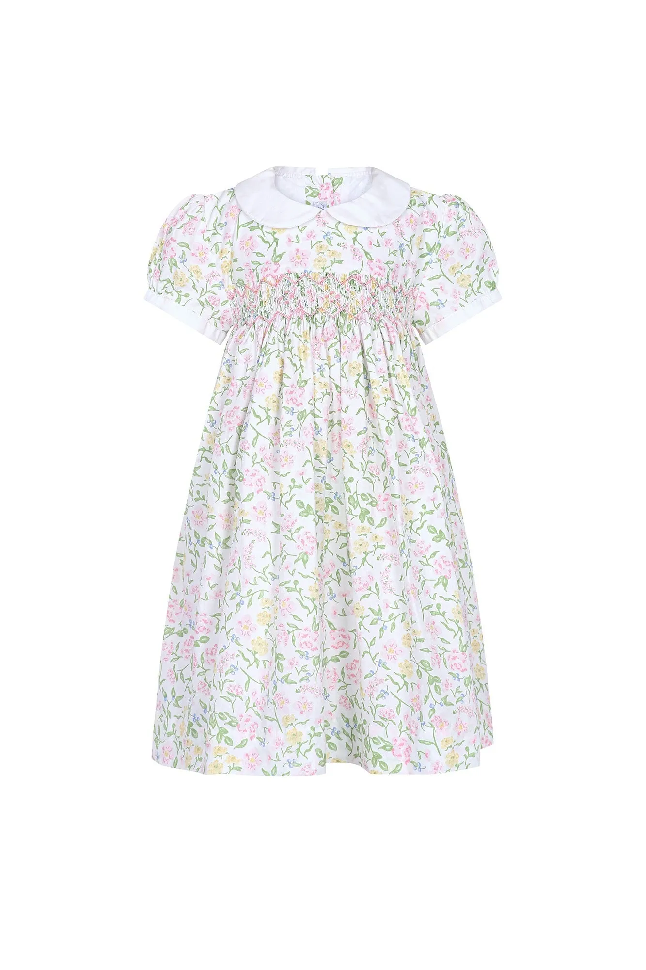 Berry Wildflowers Print Smocked Dress