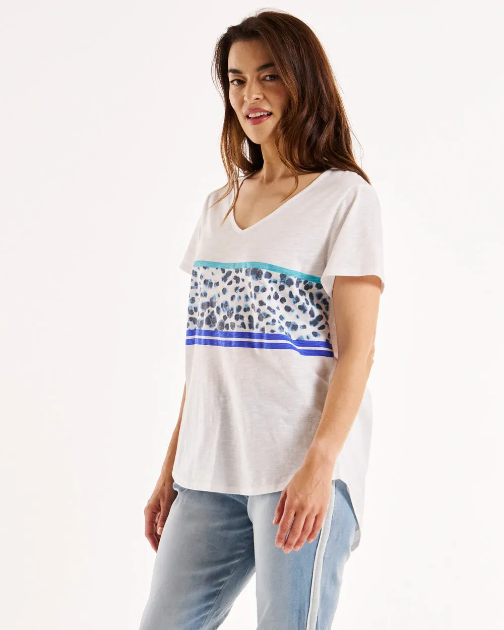 Betty Basics Amber Print Tee Animal Stripe