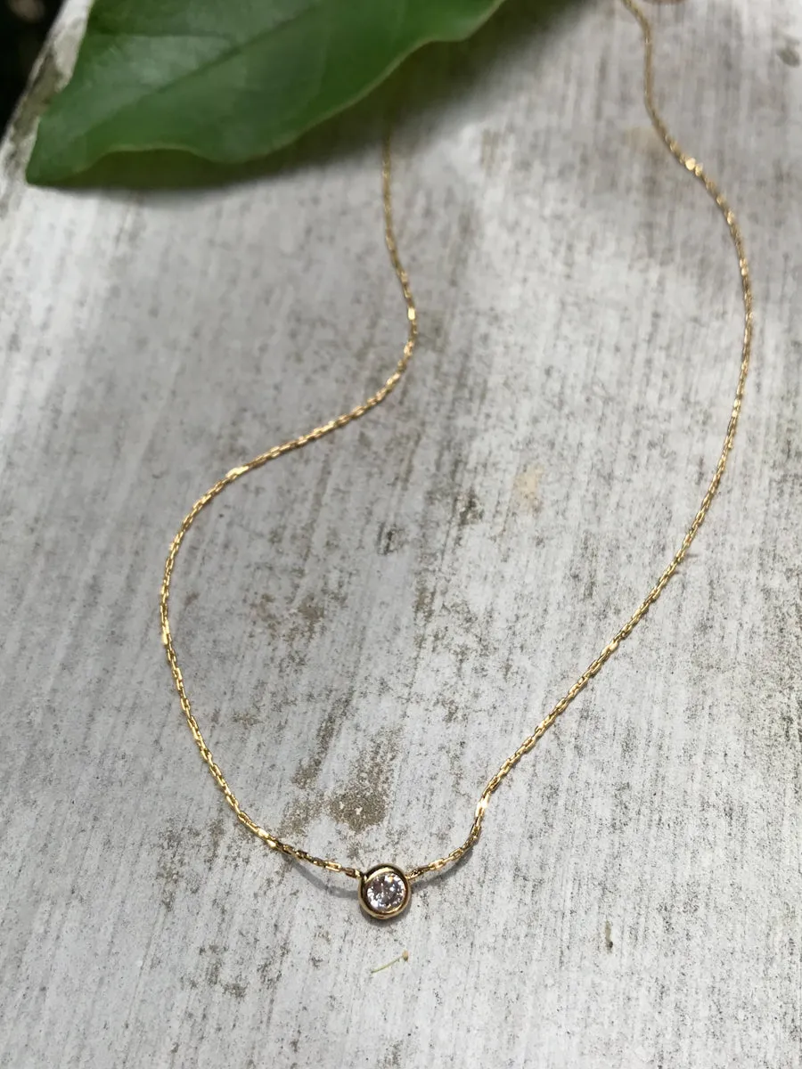 Bezel Set CZ Necklace