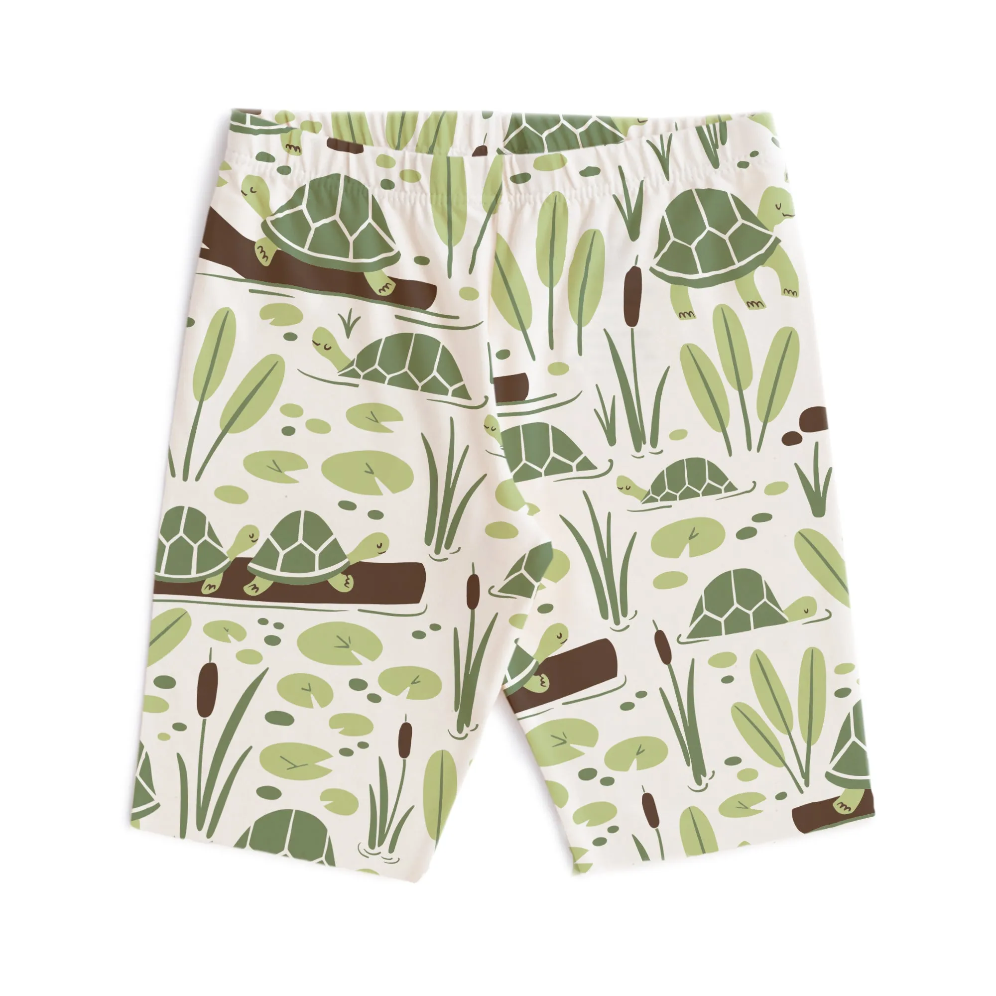 Bike Shorts - Turtles Green