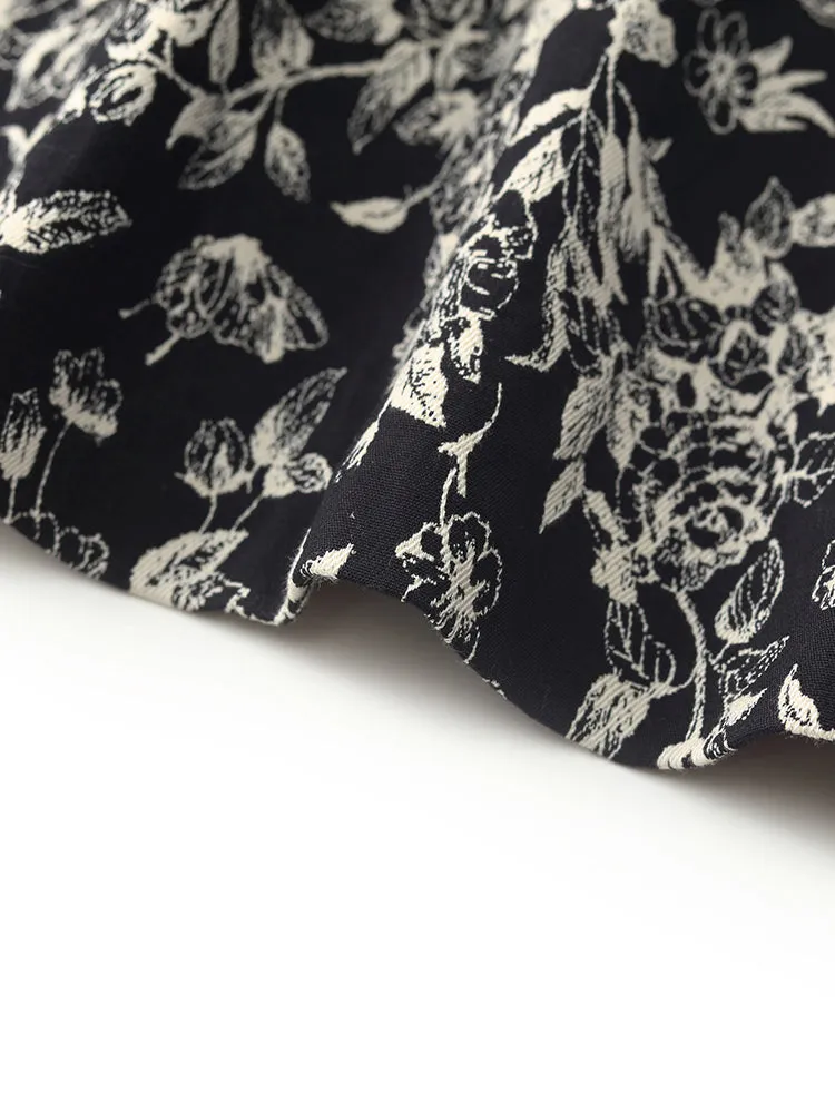 Black And White Butterflies Jacquard Stretch Women Skirt