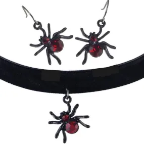 Black Widow Choker Necklace Set