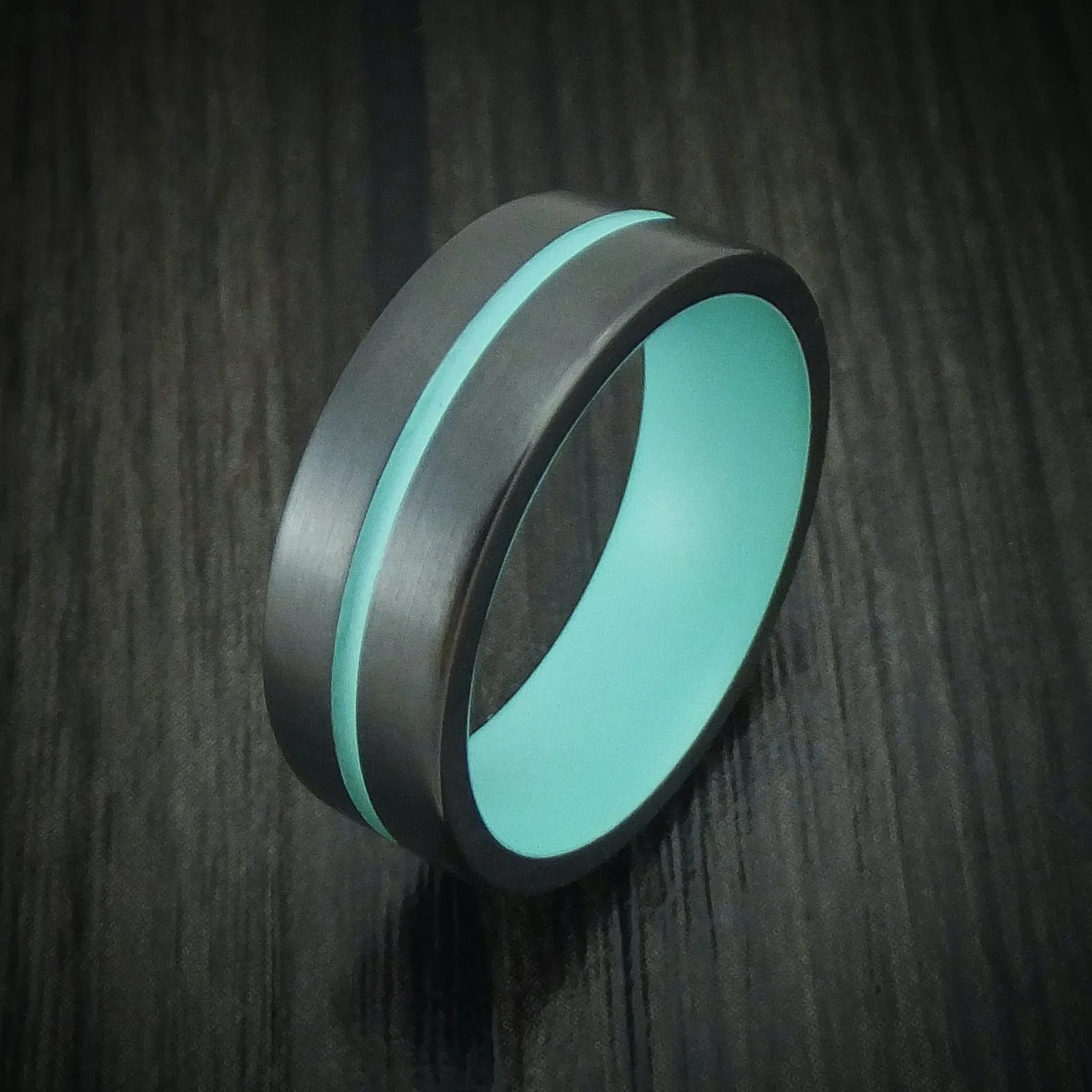 Black Zirconium and Cerakote Custom Made Men's Ring