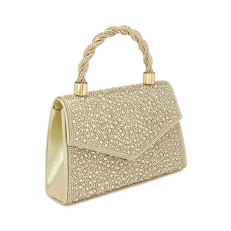 Bling Top Handle Evening Crossbody Bag