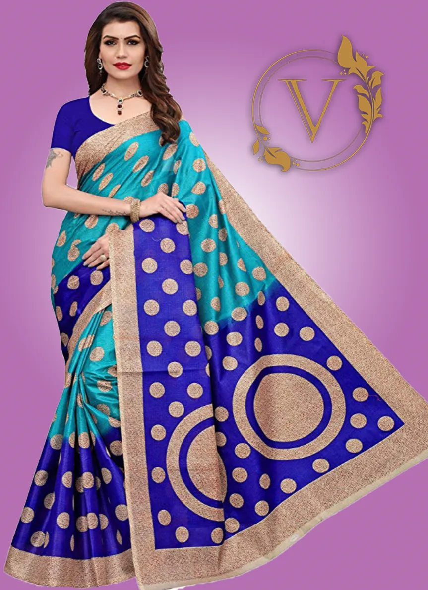 Blue Art Silk Saree