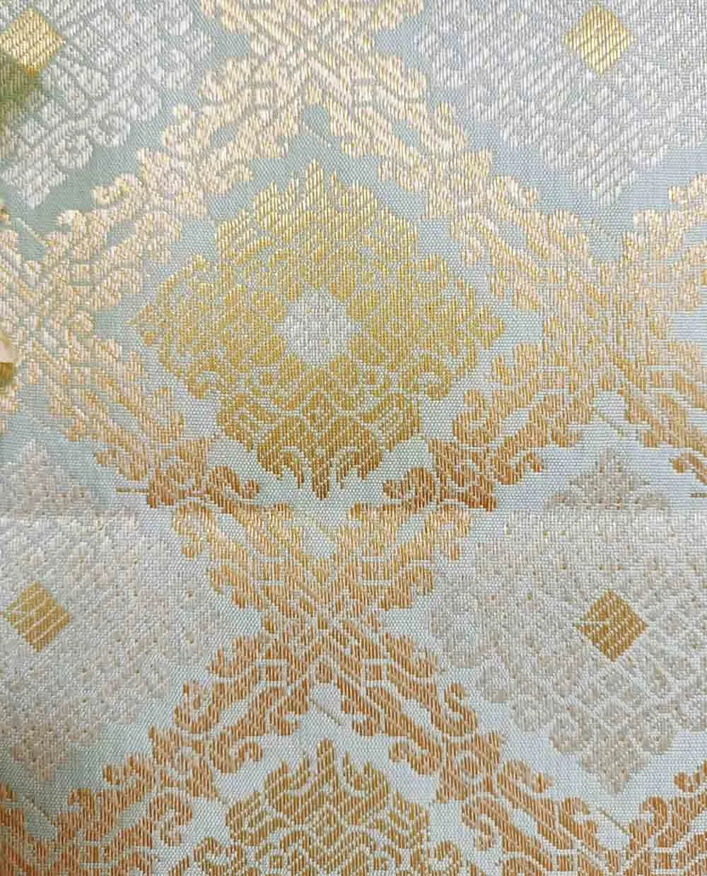 Blue Banarasi Silk Fabric ( 1 Mtr )