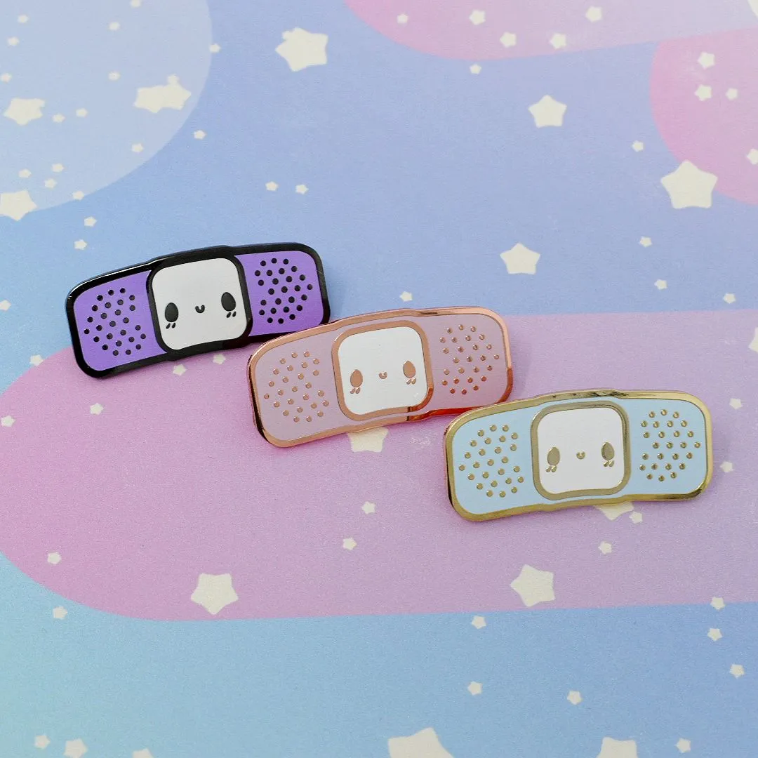 Blue Bandaid Buddy - Hard Enamel Pin - Kawaii Medical Pins Series