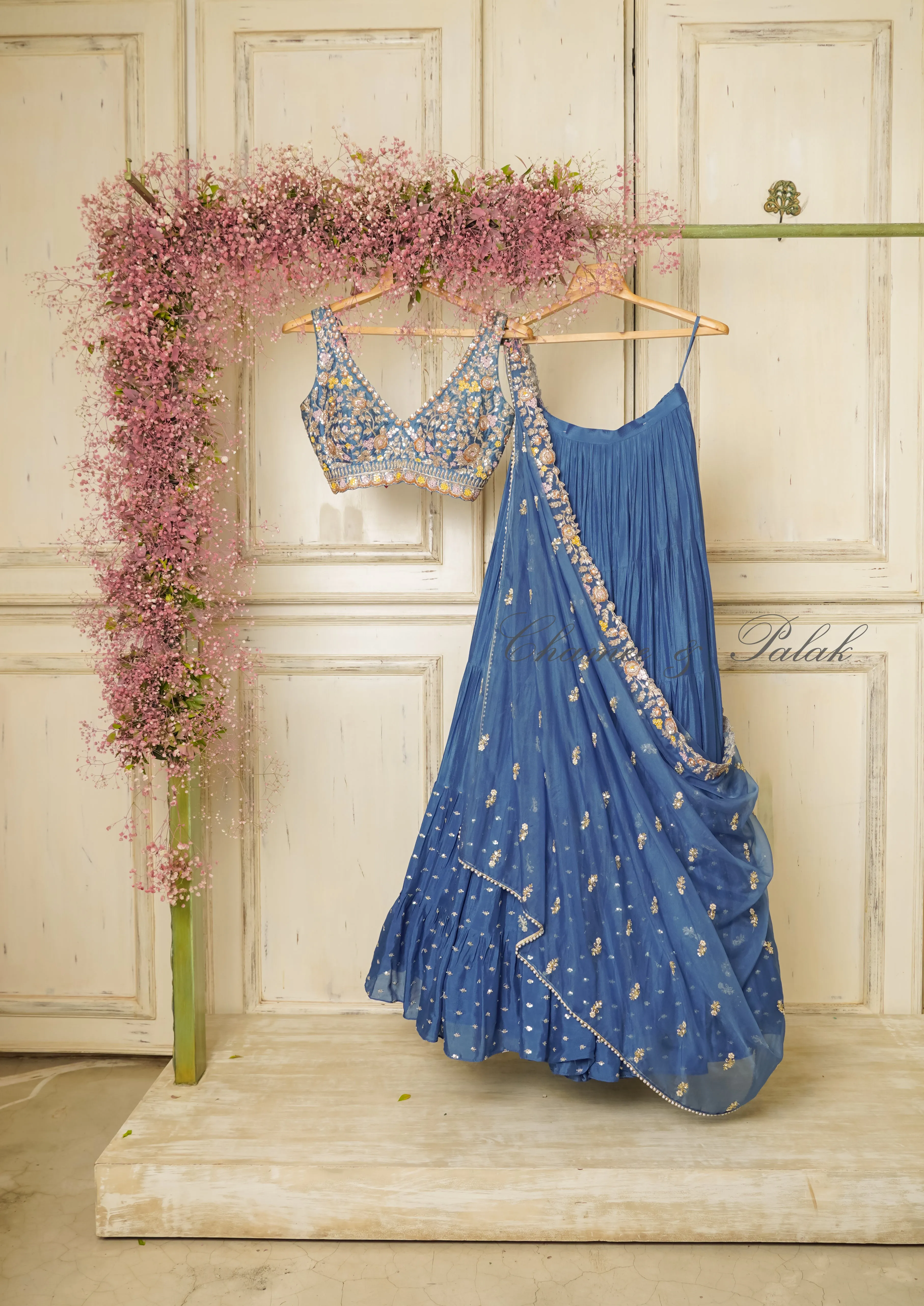 Blue Meadow Lehenga