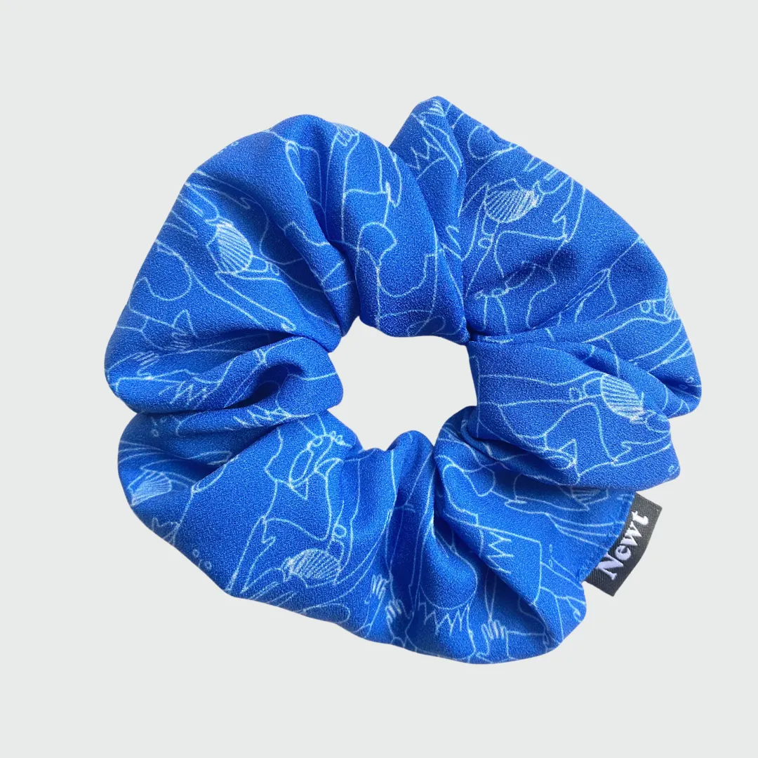 Blue Tiny Dancers Print Hair Scrunchie