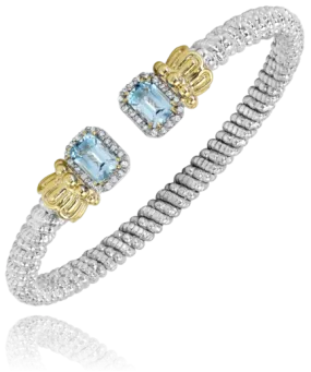 Blue Topaz Ends Diamond Bracelet