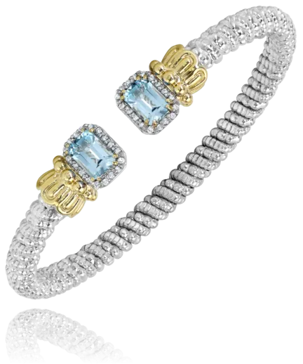 Blue Topaz Ends Diamond Bracelet