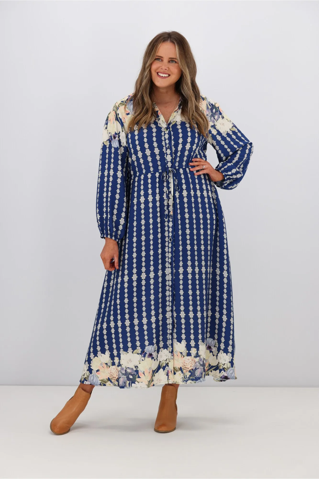 Boho Australia Monica Dress Navy Floral