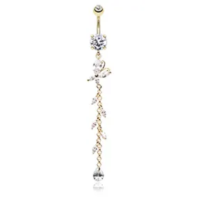 Bonnie Butterfly Belly Dangle in Gold