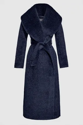 Bouclé Alpaca Maxi Wide Shawl Collar Wrap Coat