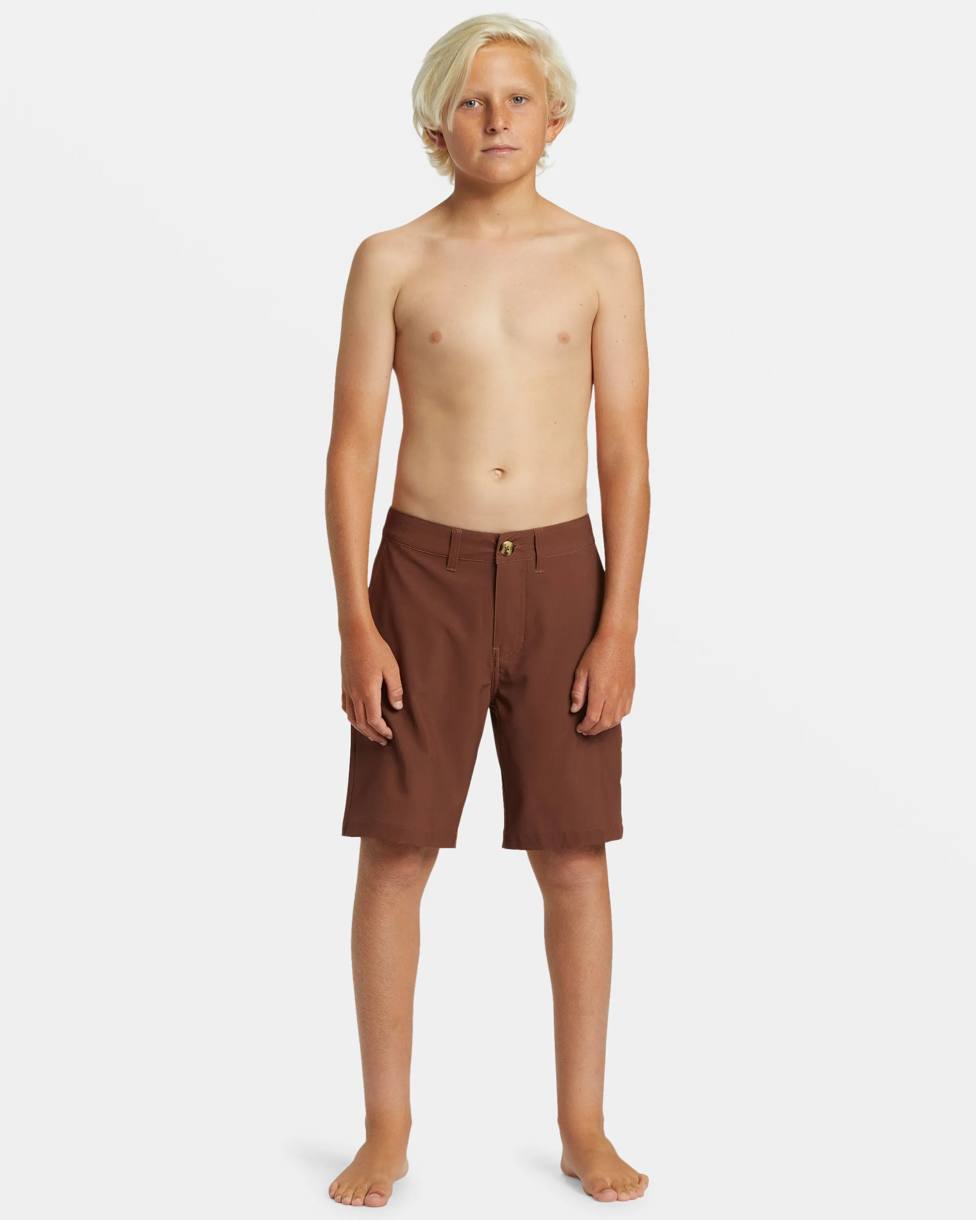 Boys 8-16 Union Amphibian 17" Hybrid Shorts - Brown Stone