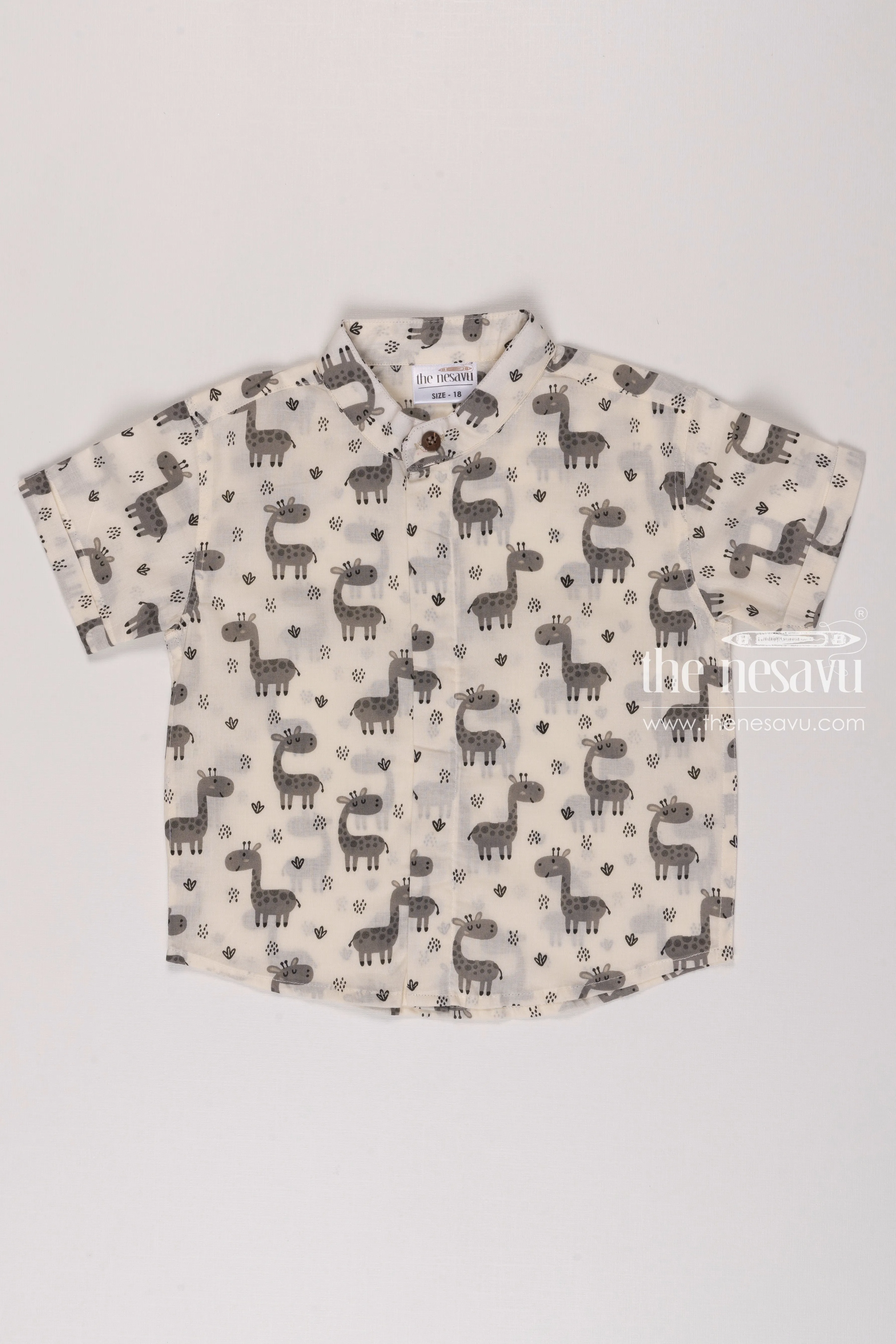 Boys SafariInspired Giraffe Print Cotton Shirt  Comfort Fit & Stylish