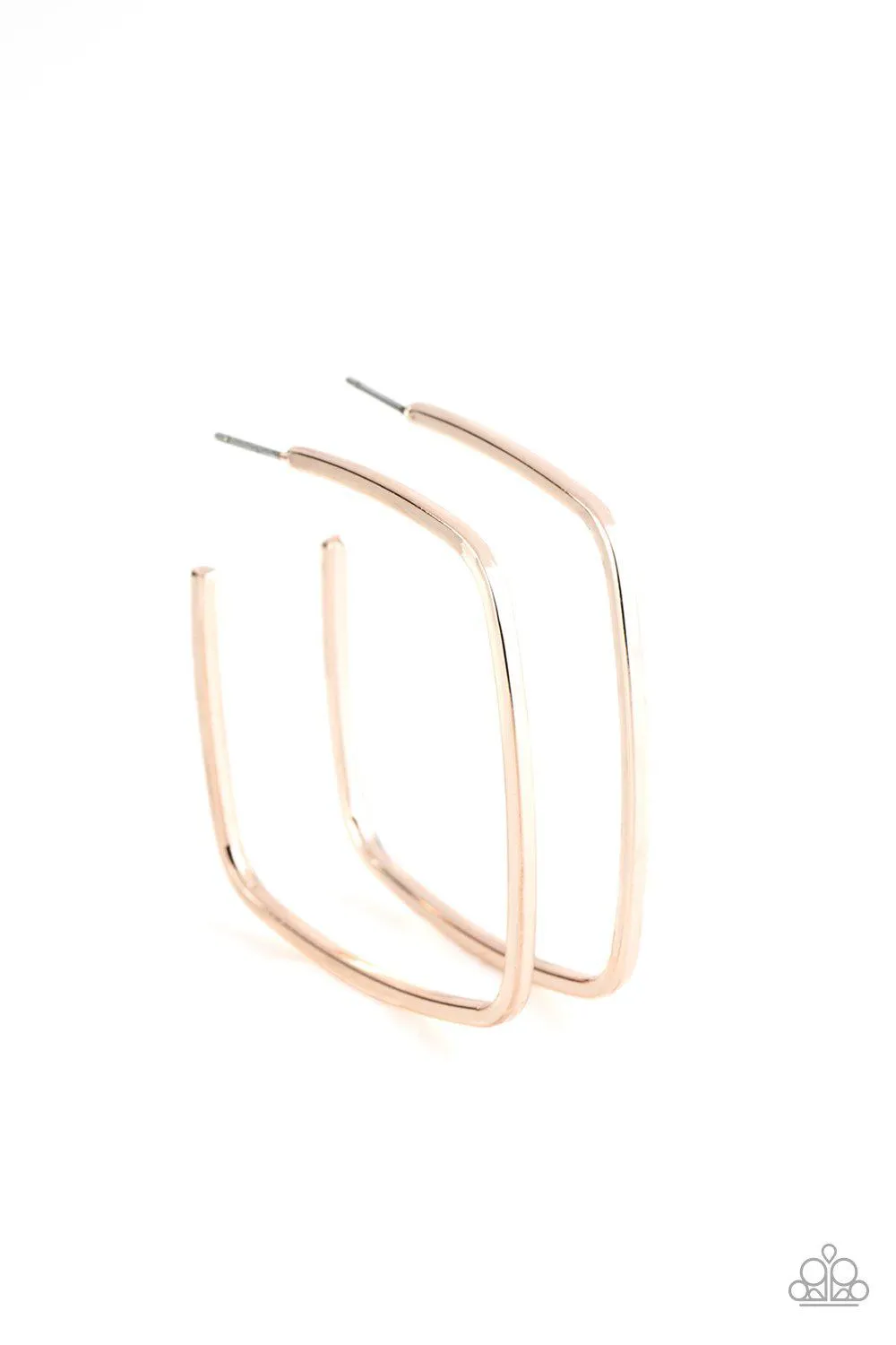 Brazen Beauty Rose Gold Hoop Earrings - Paparazzi Accessories