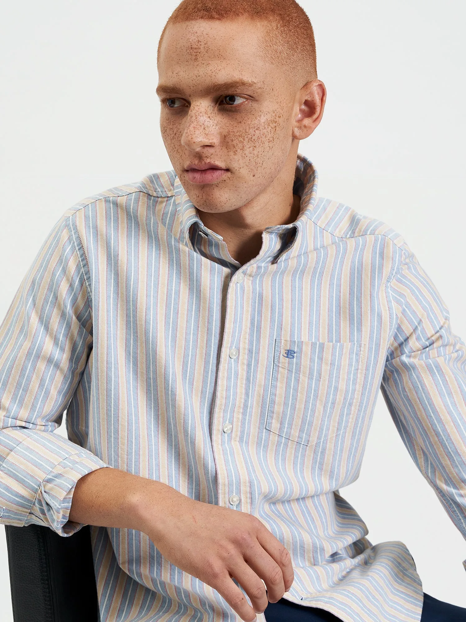 Brighton Oxford Organic Shirt - Collegiate Stripe