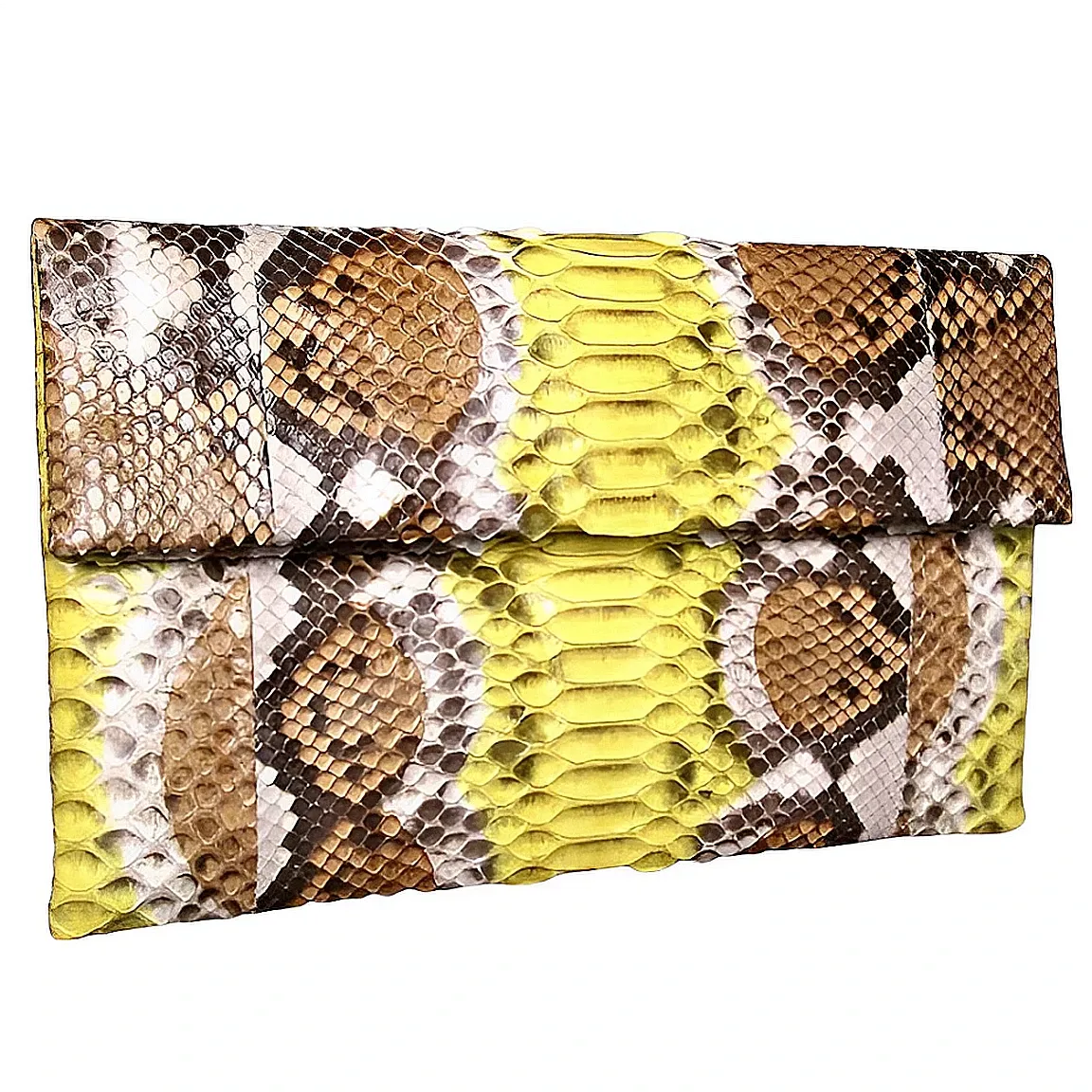 Brown and Yellow Clutch Bag