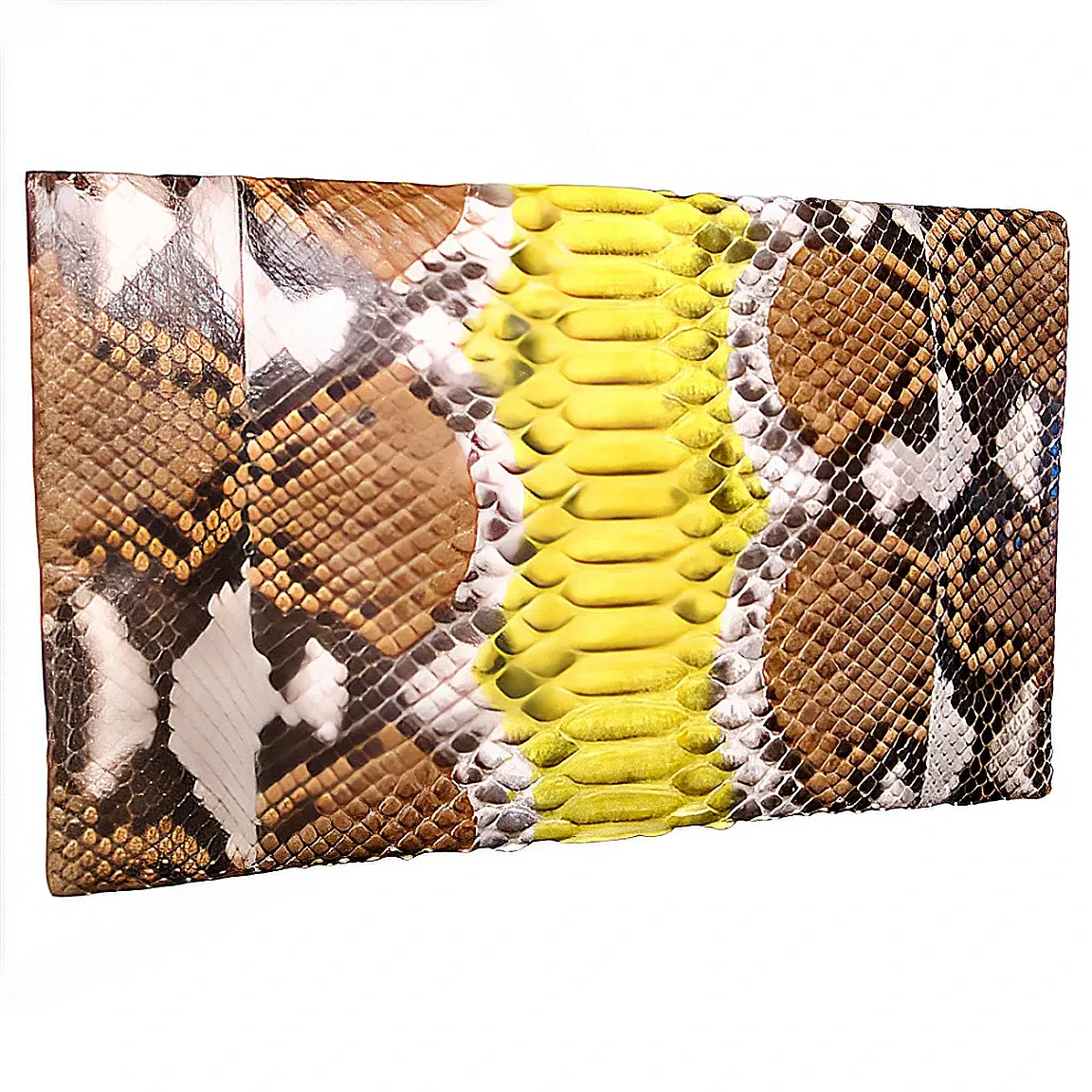 Brown and Yellow Clutch Bag