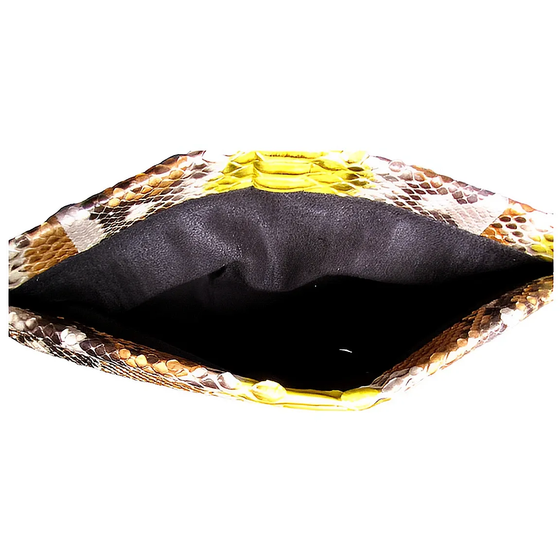 Brown and Yellow Clutch Bag