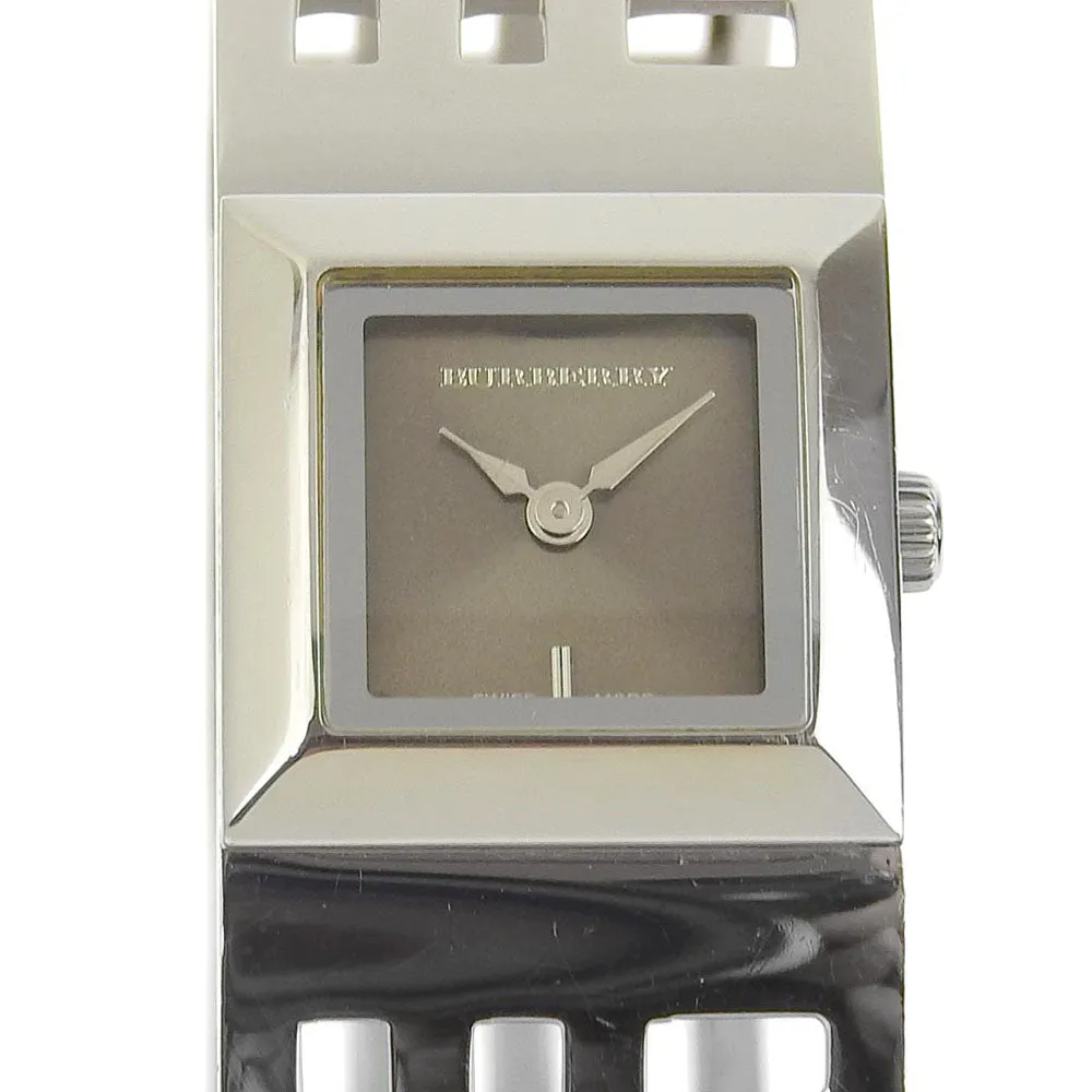 BURBERRY Watches Quartz BU4701 Stainless Steel Silver Bangle watch Heritage Brown dial Women Used Authentic