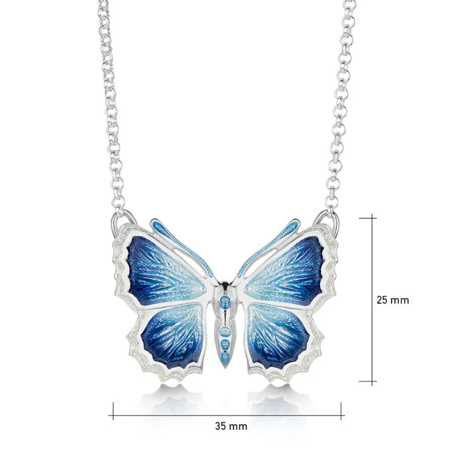 Butterfly Sterling Silver and Enamel Necklace - EN286-HOLLY