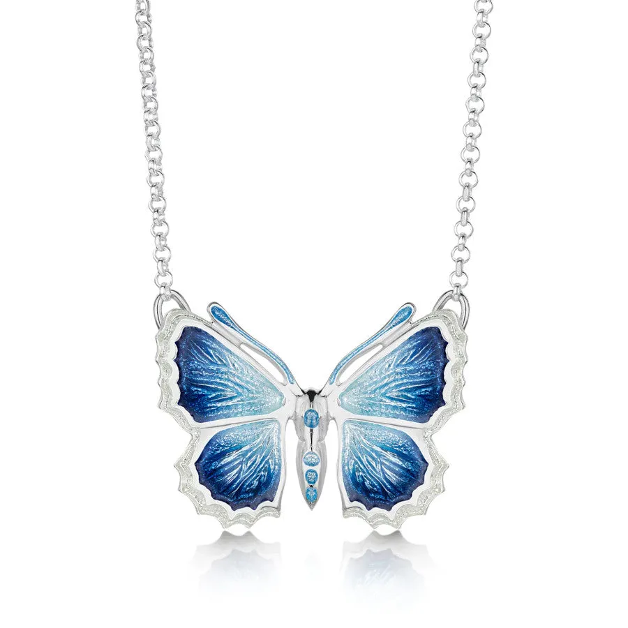 Butterfly Sterling Silver and Enamel Necklace - EN286-HOLLY