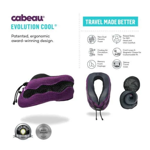 Cabeau Evolution Cool 2.0 Memory Foam Neck Travel Pillow - Red