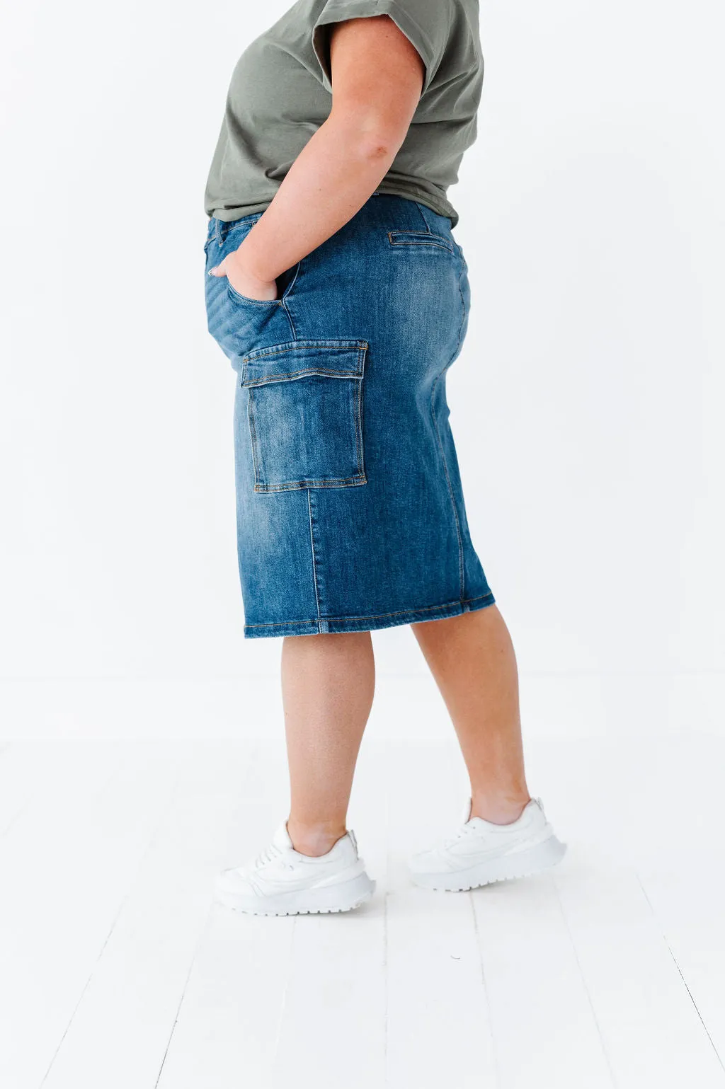 Camilla Cargo Skirt in Denim