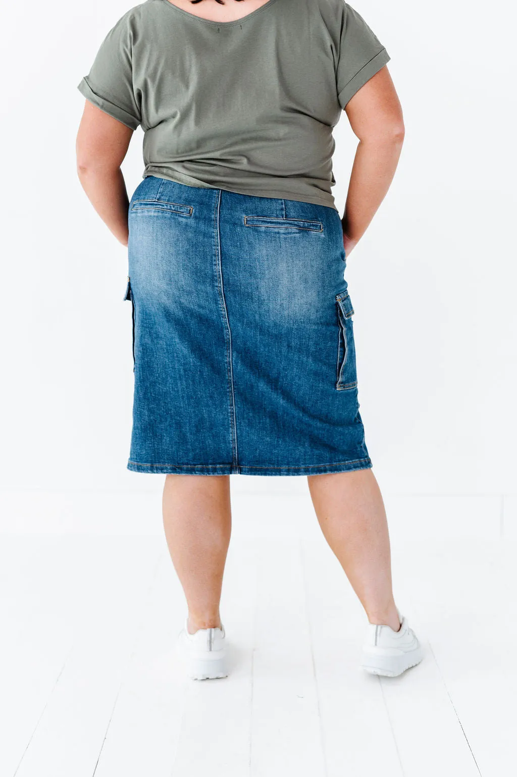 Camilla Cargo Skirt in Denim