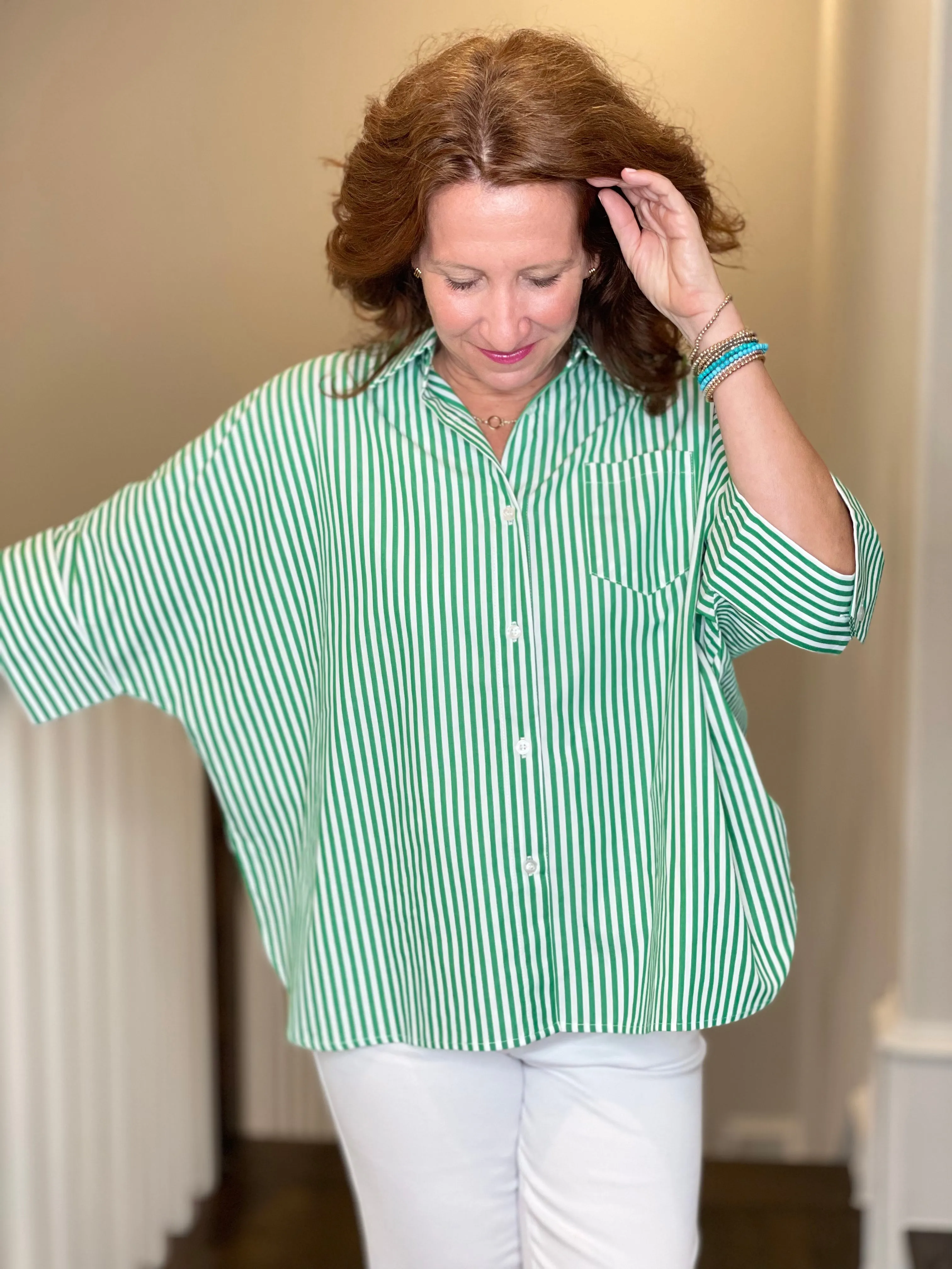 Caryn Lawn Abby Swing Top in Kelly Green