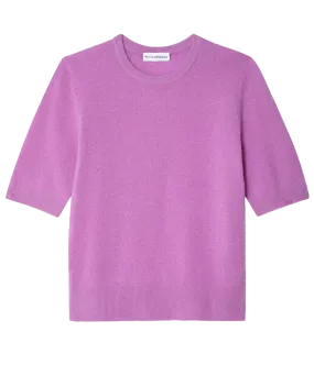 Cashmere Elbow Sleeve Tee in Lilac