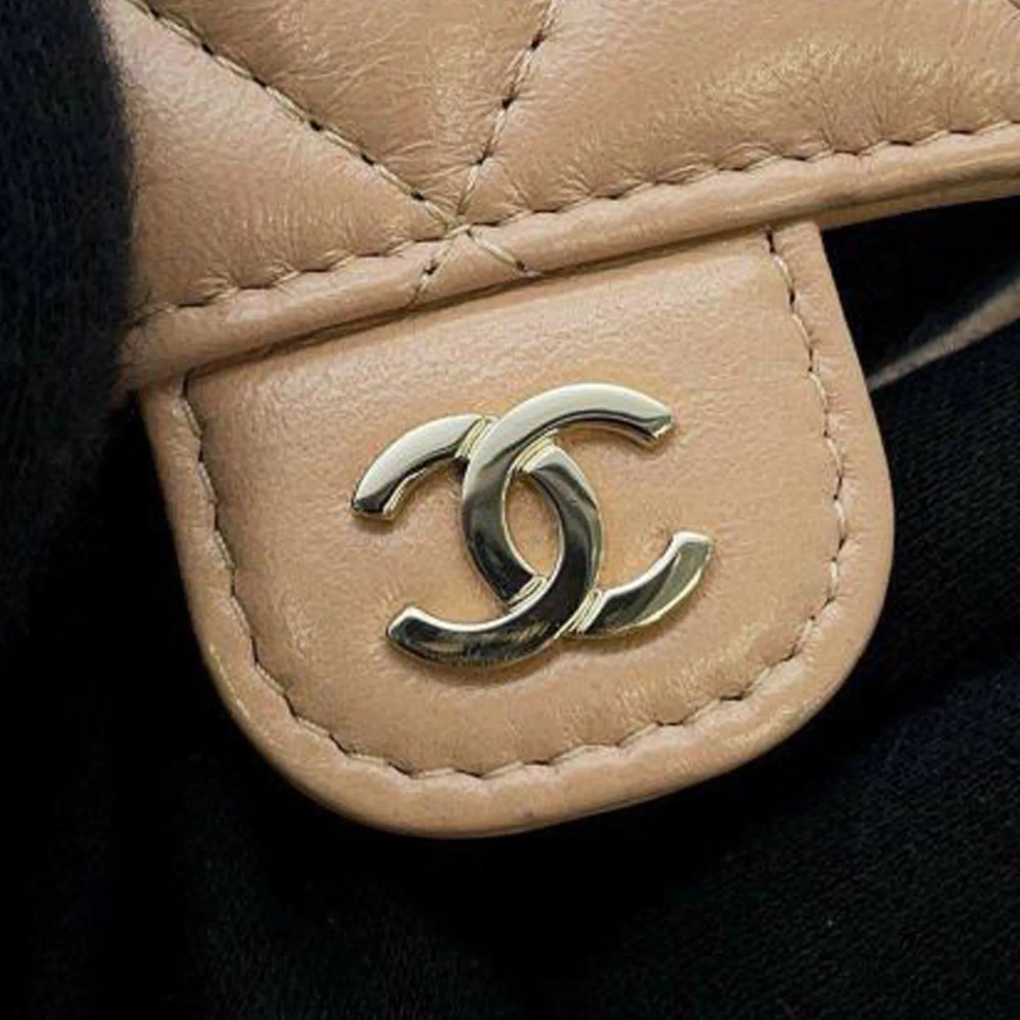 Chanel Clutch with Chain Lambskin Brown Gold