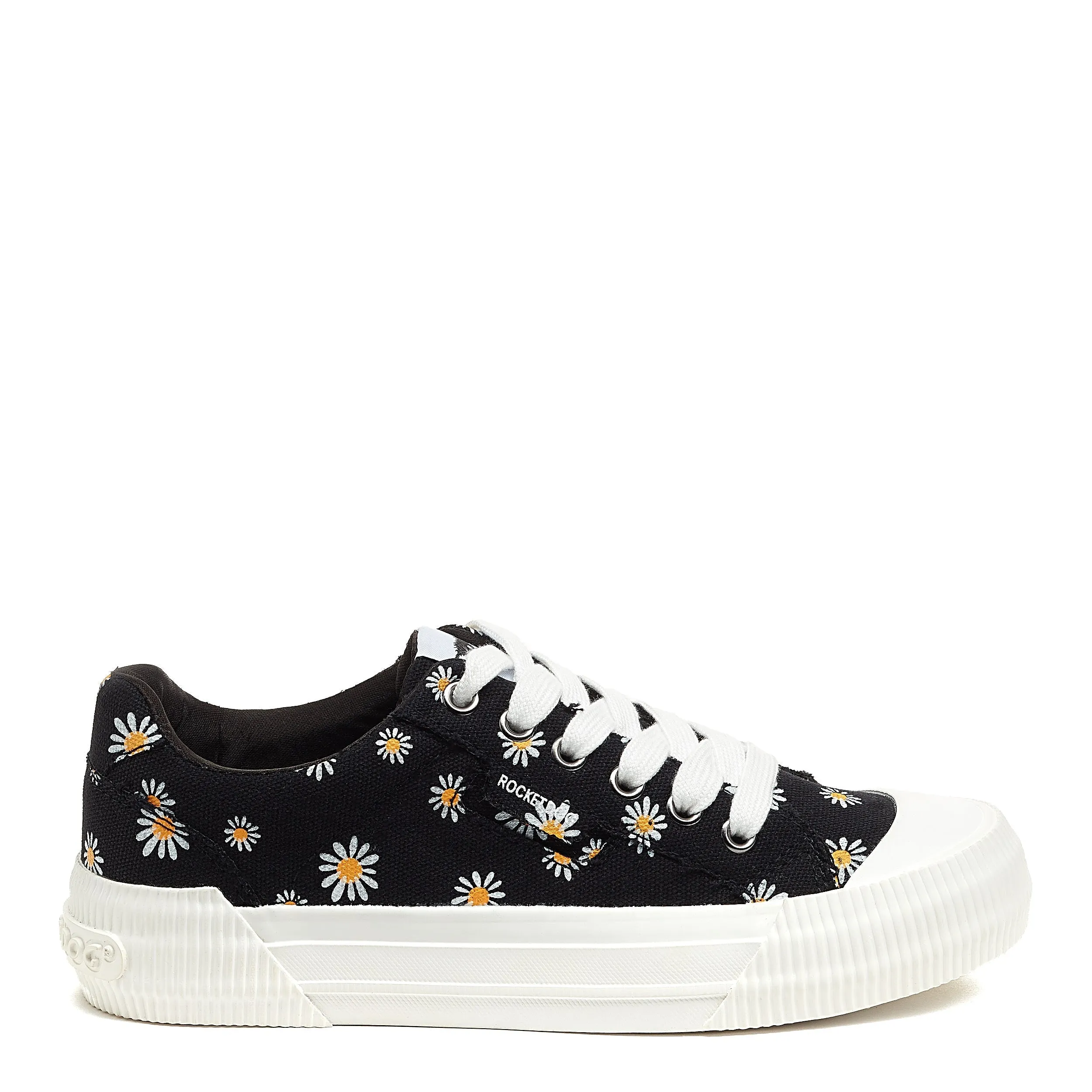 Cheery Daisy Print Black Sneaker