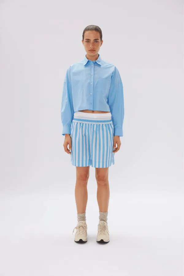 Chiara Cropped Shirt Azure