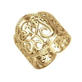 Cigar Band Scroll Monogram Ring